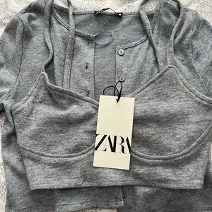 ZARA Cardigan & Tank Top Set